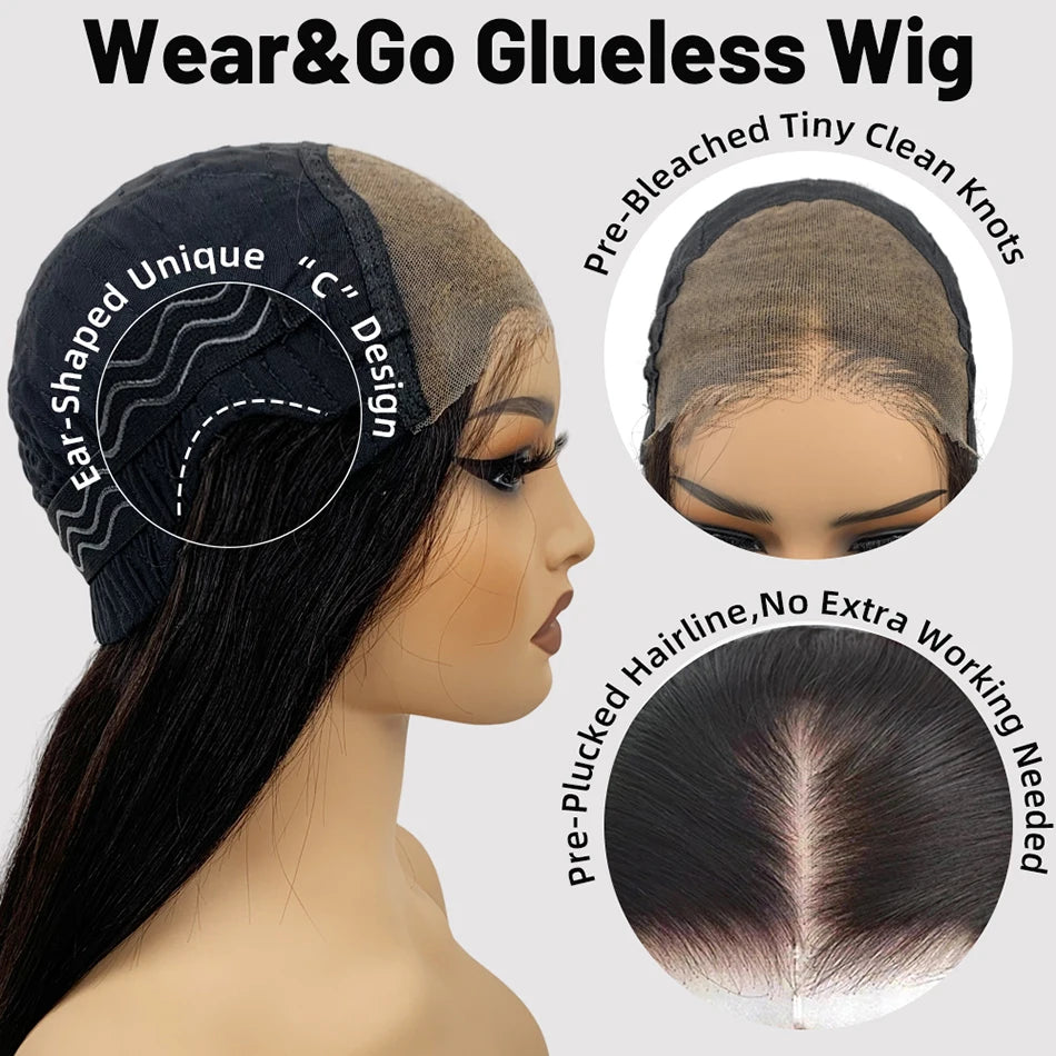 100% Glue-less Wigs Human Hair  Ready To Wear