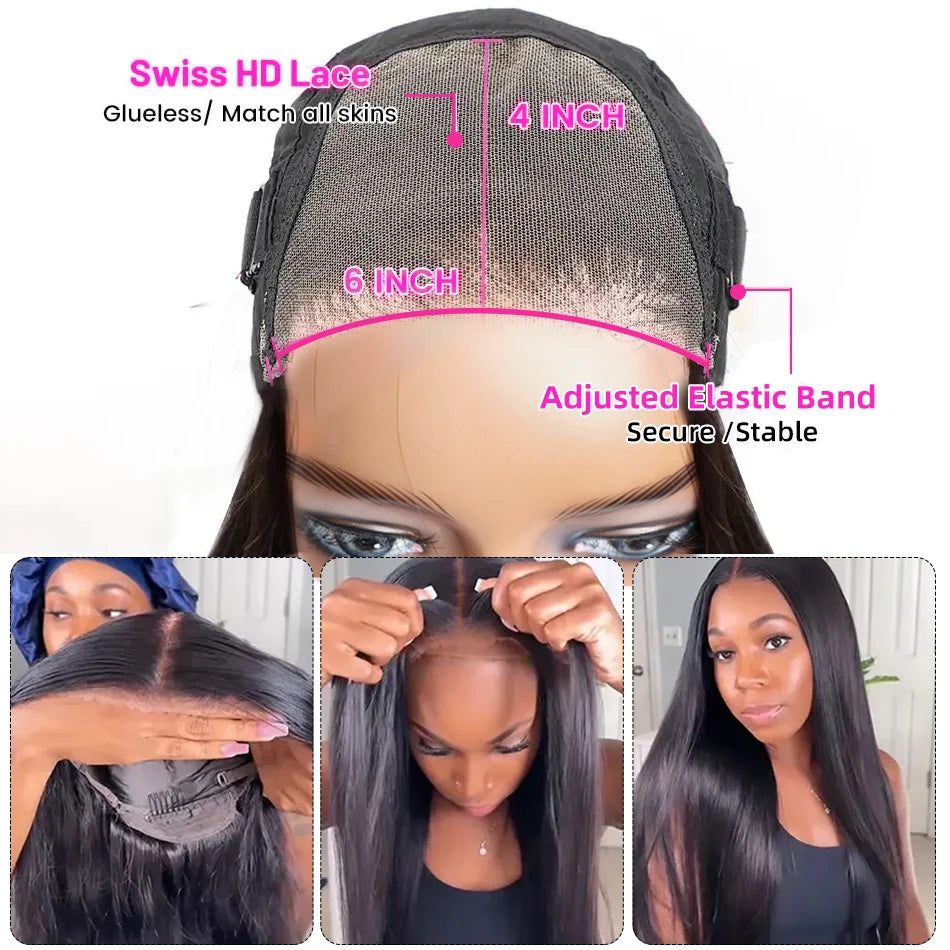 100% Glue-less Wigs Human Hair  Ready To Wear