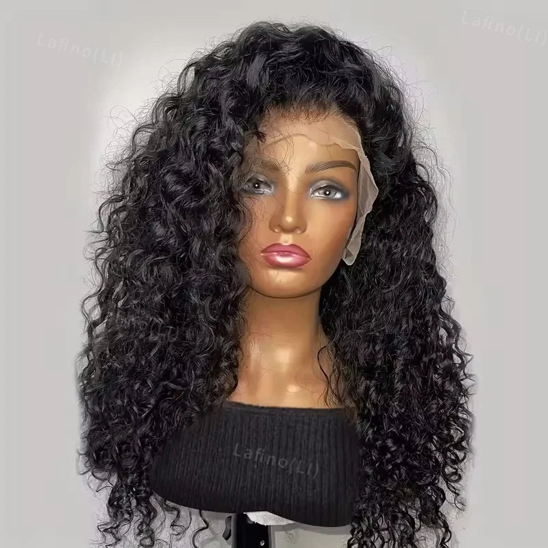 Curly Human Hair Wigs For Women Water Wave Lace Front  100% Human Hair