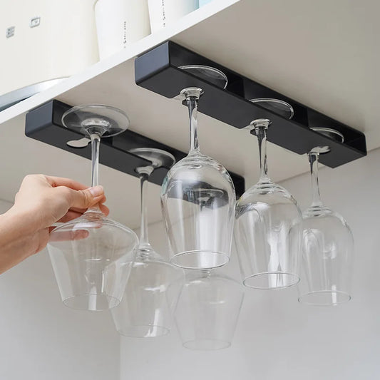 Living room kitchen punch-free goblet wine glass hanging rack upside down drain household red wine glass hanging rack