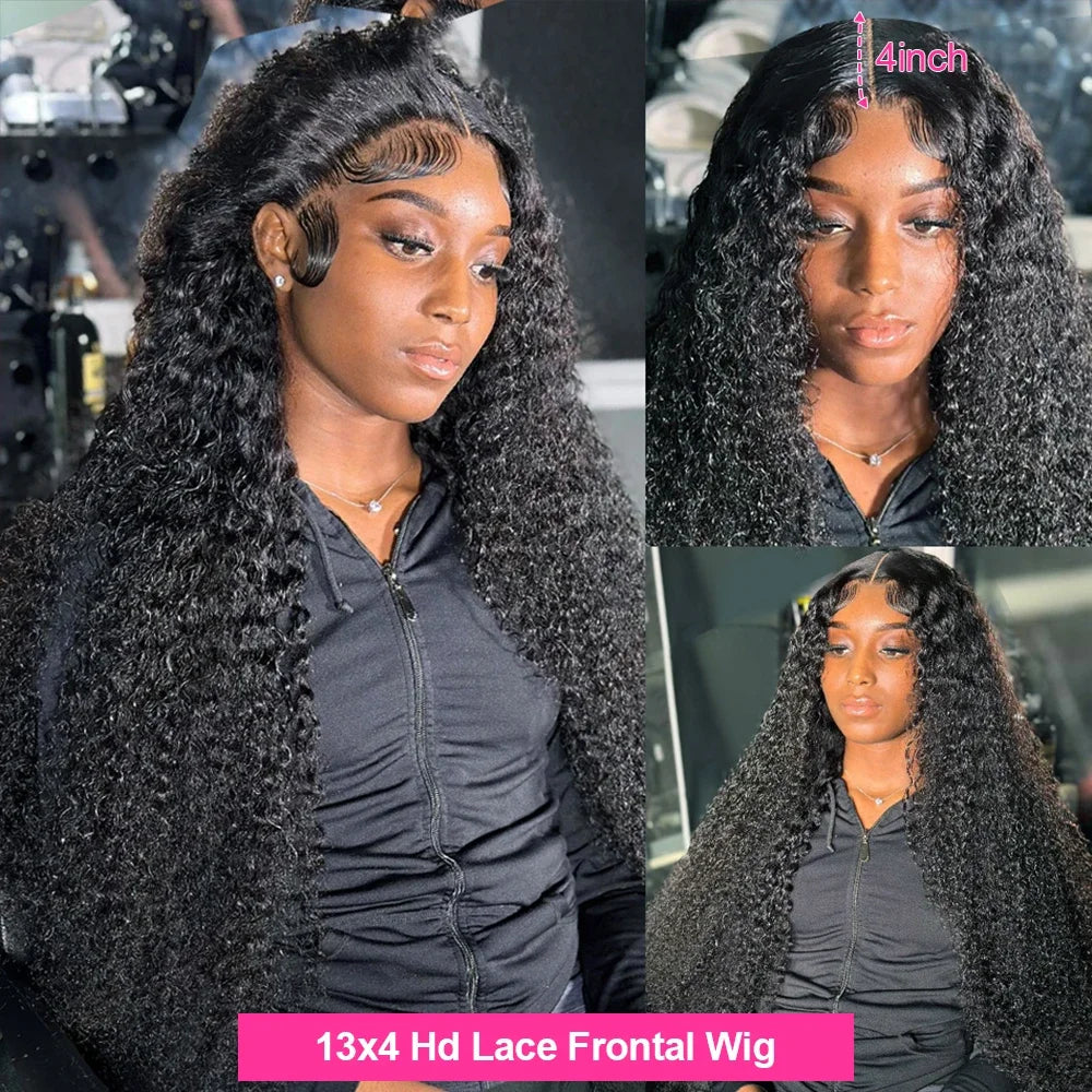 Water Wave Curly Lace Frontal Wigs 13x4 13x6 HD 360 Full Human Hair