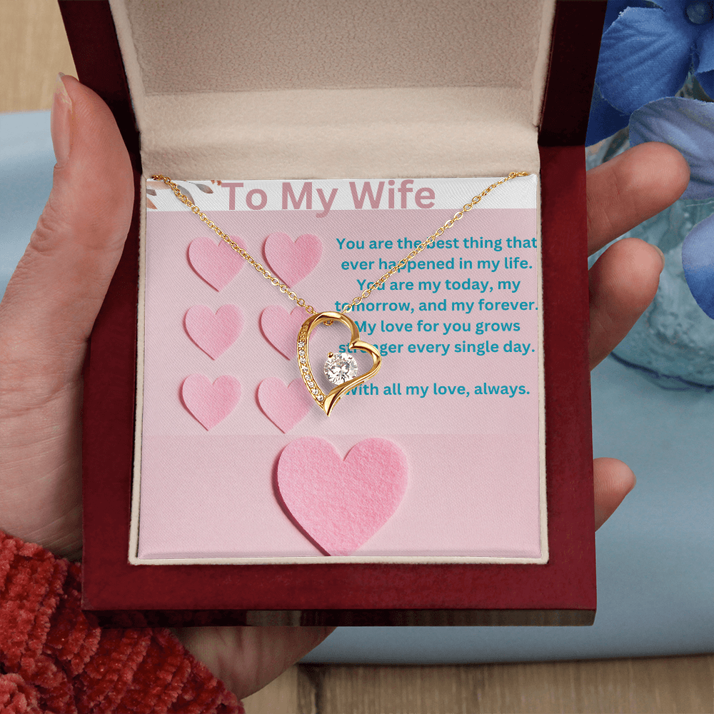 To my wife necklace with heartfelt message